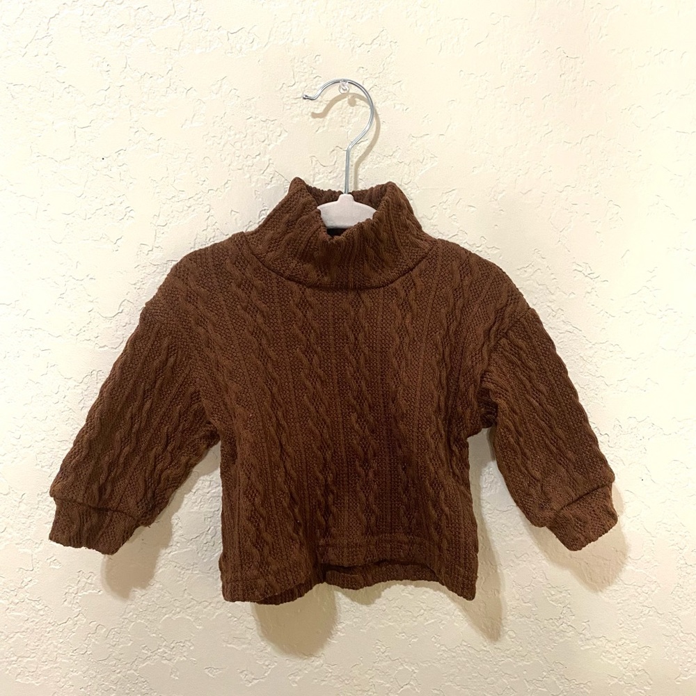 Shein Kids Brown Turtleneck Sweater